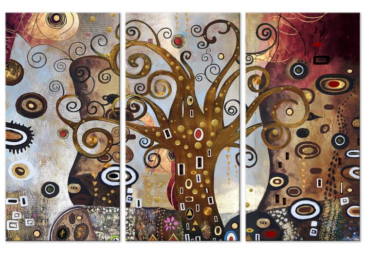 Canvas Print Tree in Abstract Details (3-part) - Colorful Elements