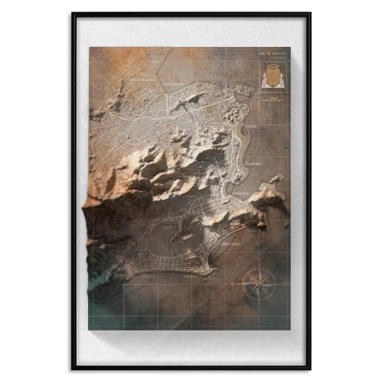 Poster Isometric Map: Rio de Janeiro - city map with English texts