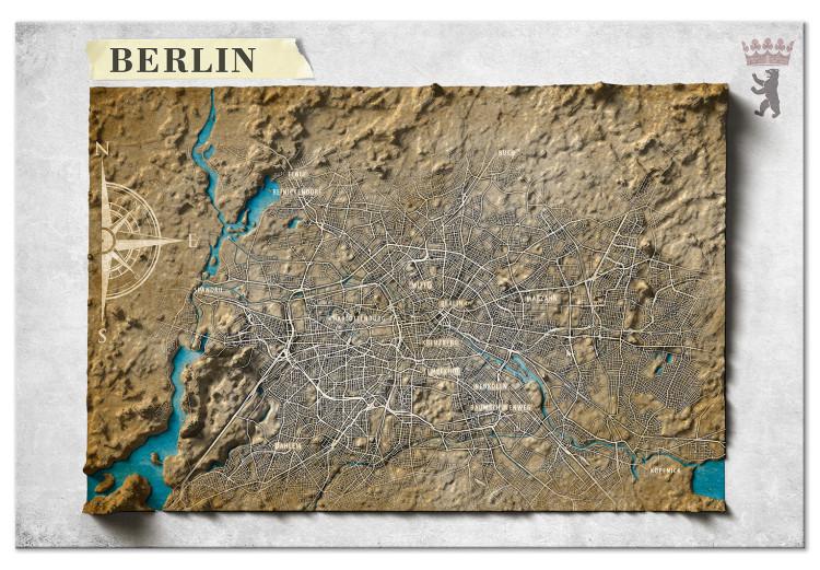 Canvas Print Hipsometric Berlin - a map representing the topography