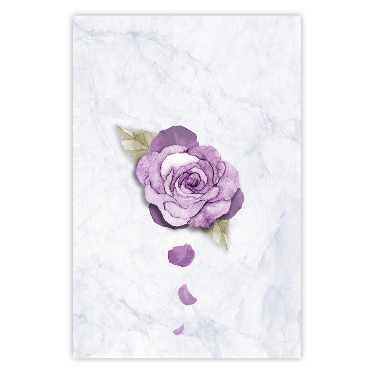 Poster End of Spring - plant composition with a purple flower on marble