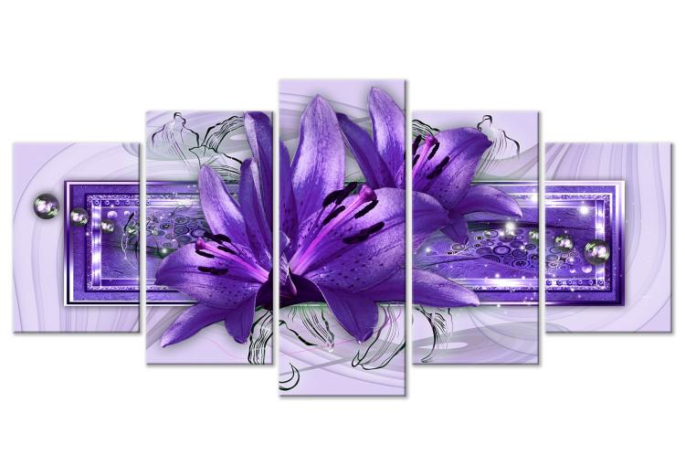Canvas Print The majesty of purple - a multi-part, abstract floral composition