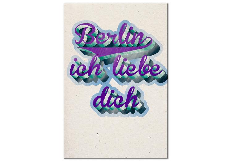 Canvas Print Berlin love - typographic colored lettering in German