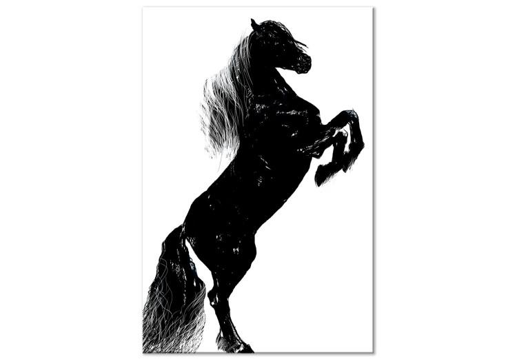 Canvas Print Black Horse (1 Part) Vertical