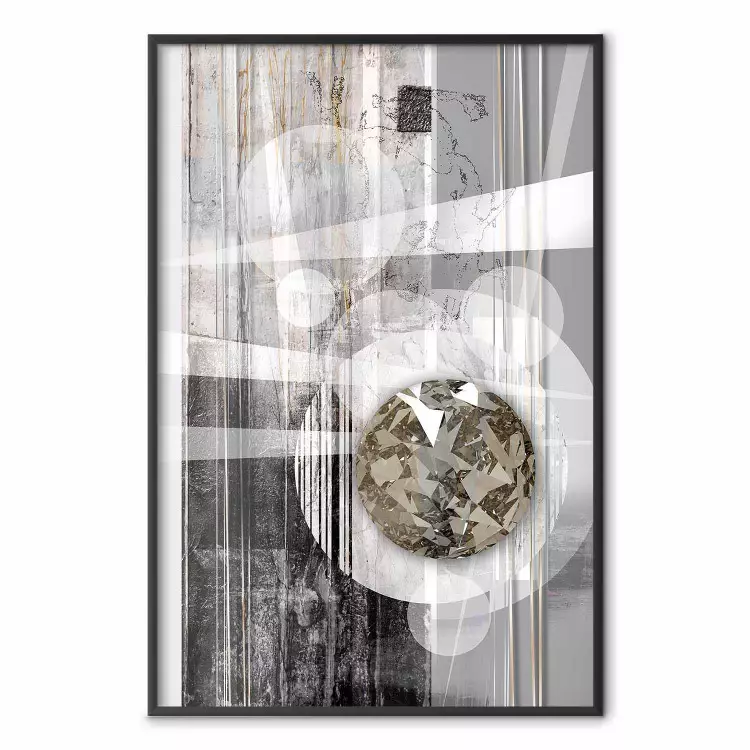 Silver Symmetry - industrial abstraction with a sphere on an irregular background