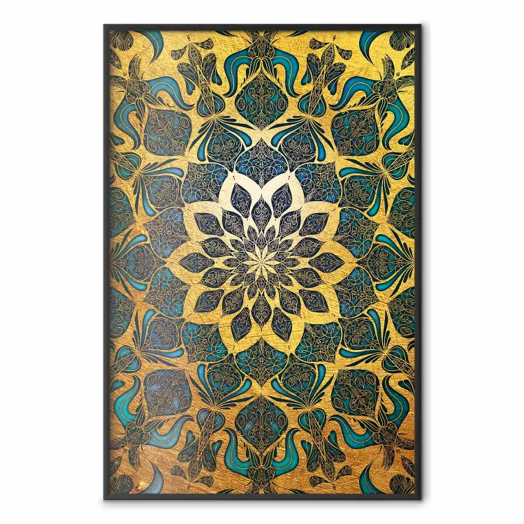 Gold of India - composition with a Zen-style Mandala in golden tones