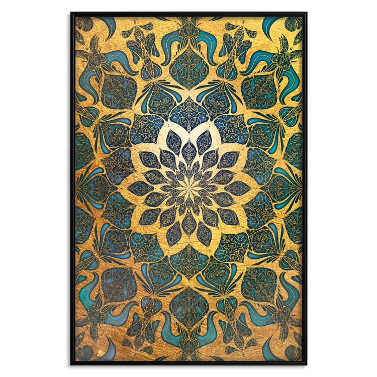 Poster Gold of India - composition with a Zen-style Mandala in golden tones