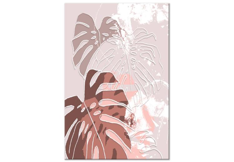 Canvas Print Botanical cliches - pastel exotic monstera leaves