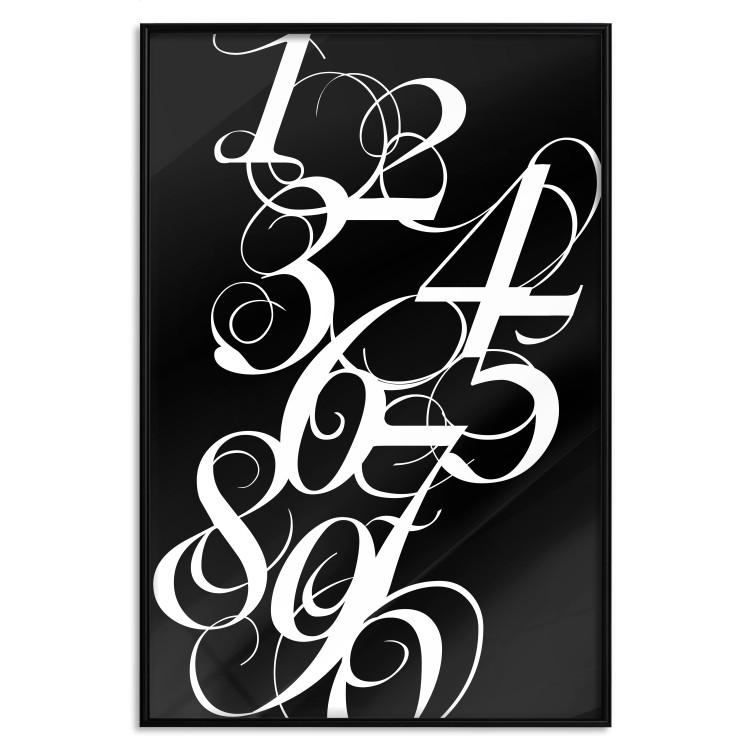 Poster Number Calligraphy - black and white retro composition in elegant numbers