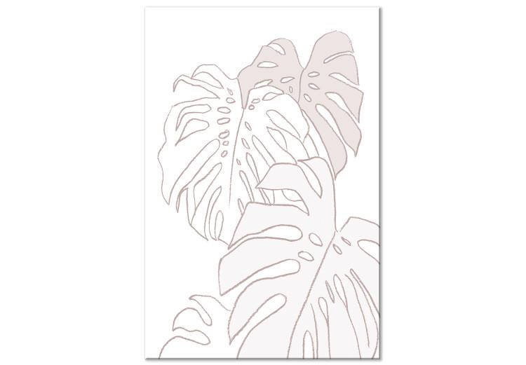 Canvas Print Monstera study - linear sketch of the leaves of the plant