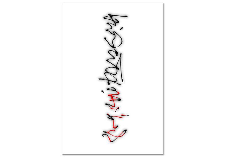 Canvas Print Calligraphic exercises - abstract inscriptions on a white background