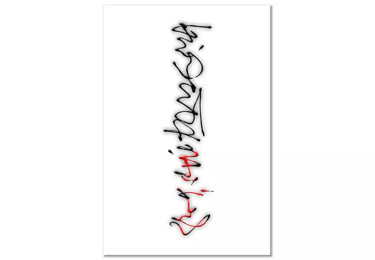 Canvas Print Calligraphic exercises - abstract inscriptions on a white background
