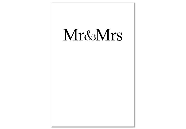 Canvas Print She and He - minimalist English inscriptions on a white background