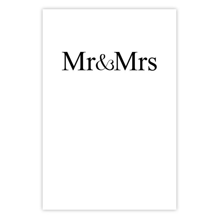 Poster Mr. and Mrs. - black and white simple composition with English text
