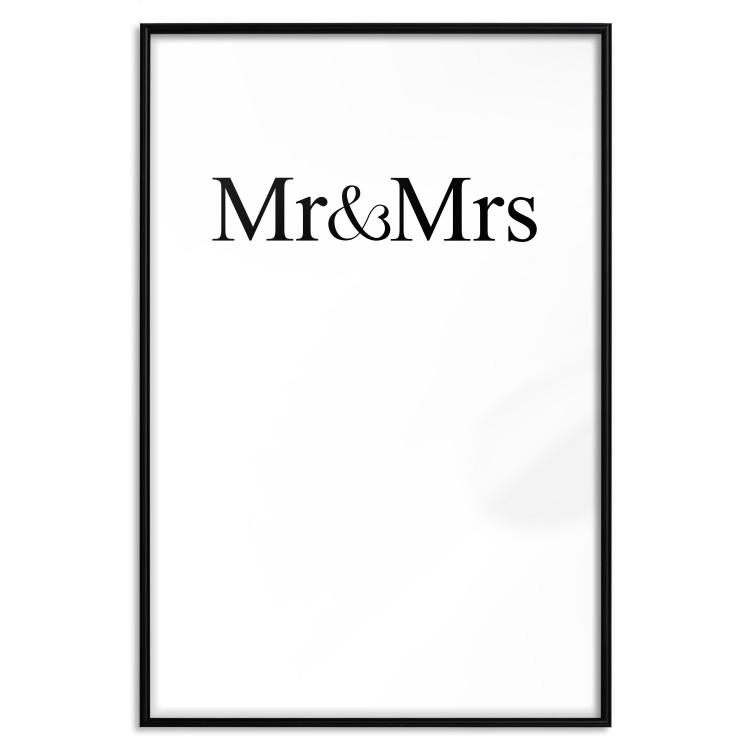 Poster Mr. and Mrs. - black and white simple composition with English text