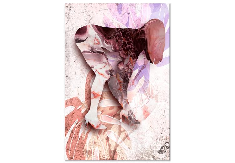 Canvas Print Alluring exoticism - a plant and a silhouette in a sensual pose