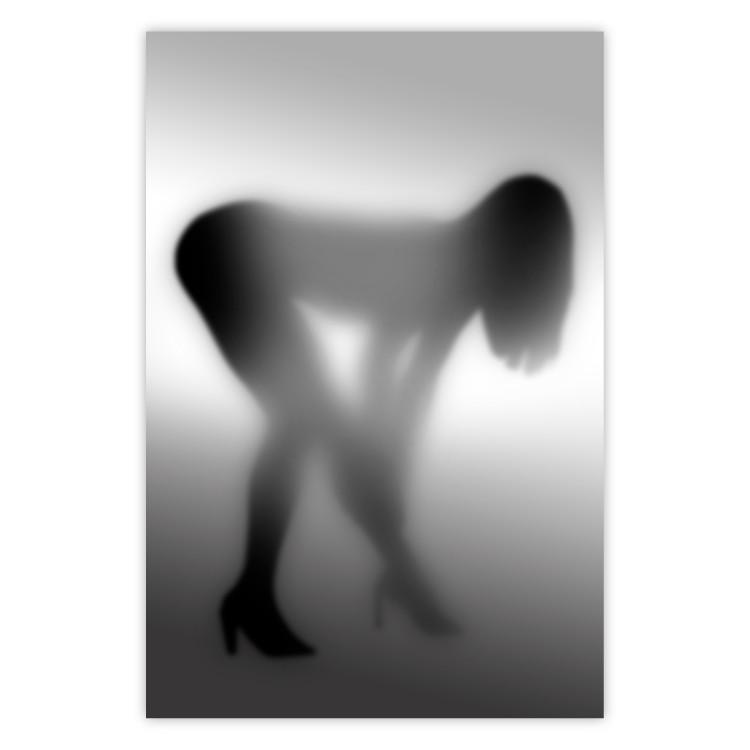 Poster Sensual Mist - black and white composition with a leaning woman
