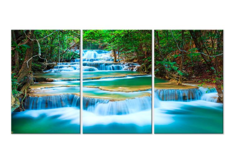 Canvas Print Waterfall in Kanchanaburi (3 Parts)