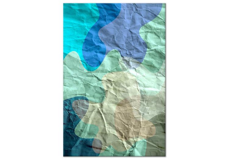Canvas Print Sea turquoise - abstract stains on the background of crumpled paper