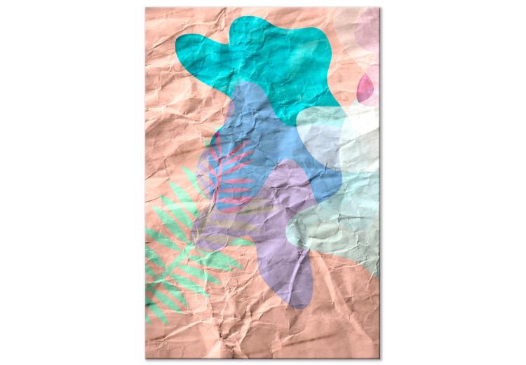 Canvas Print Regained memory - pastel stains on the background of crumpled paper