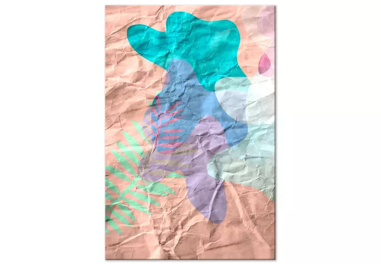 Canvas Print Regained memory - pastel stains on the background of crumpled paper