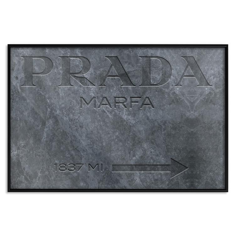 Poster Marble Prada - engraved English brand name on marble texture
