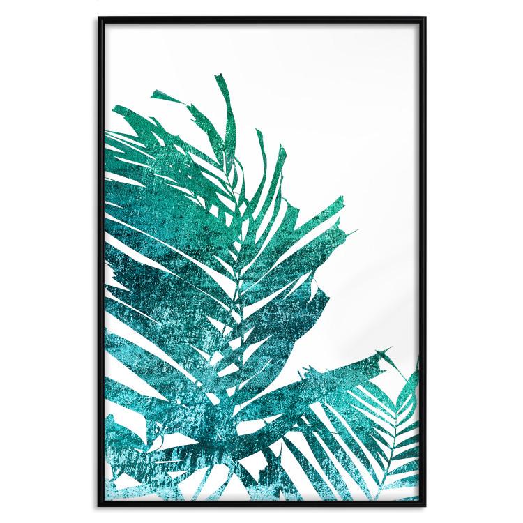 Poster Emerald Palm - green palm tree leaves on a white background