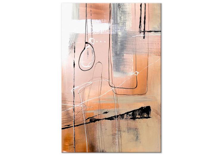Canvas Print Apricot interior - an abstract composition in a painterly style