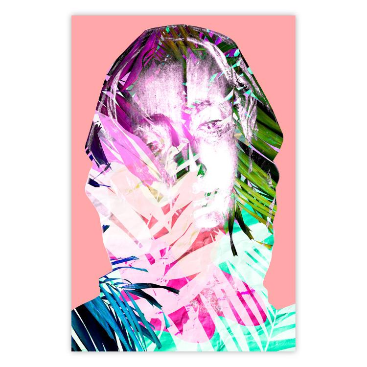 Poster Palm Madonna - portrait of an abstract colorful female face