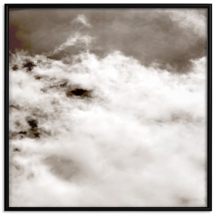 Poster Fleeting Moments - black and white sky landscape overlooking clouds