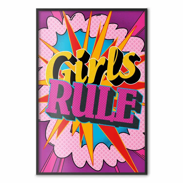 Girls Rule II - large English text in a colorful pop art motif