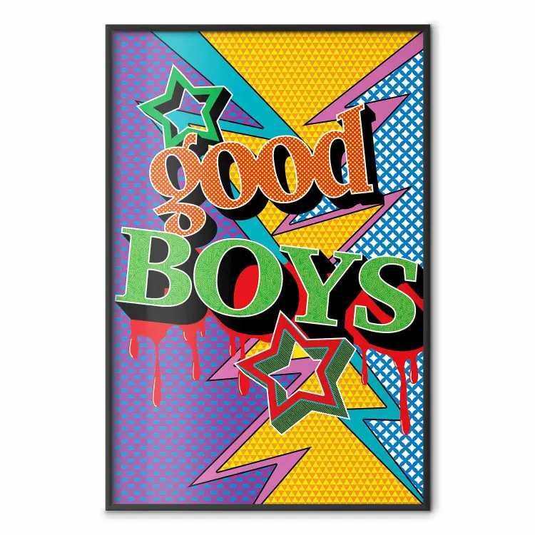 Good Boys - artistic English text in a colorful pop art motif