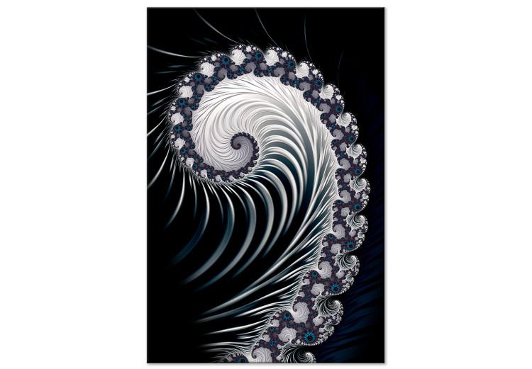 Canvas Print Fern flower - an abstract, psychedelic pattern on a black background
