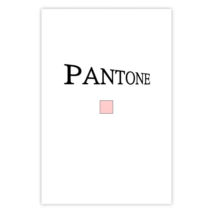 Poster Pantone - black English text with a geometric figure on a white background