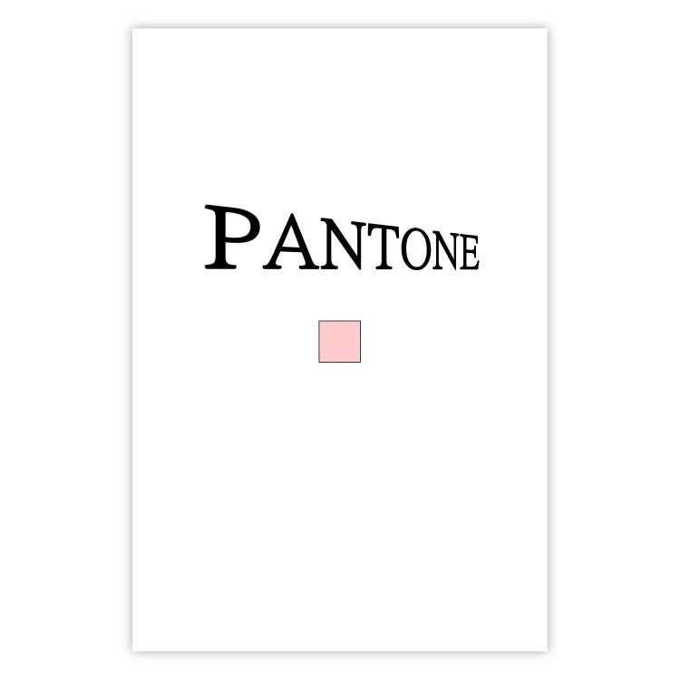 Poster Pantone - black English text with a geometric figure on a white background