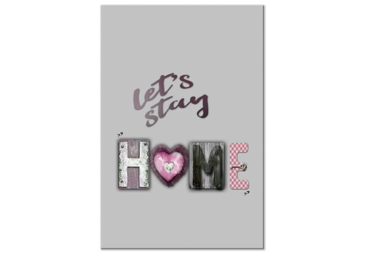 Canvas Print Homeowner's motto - funny English inscriptions on a gray background