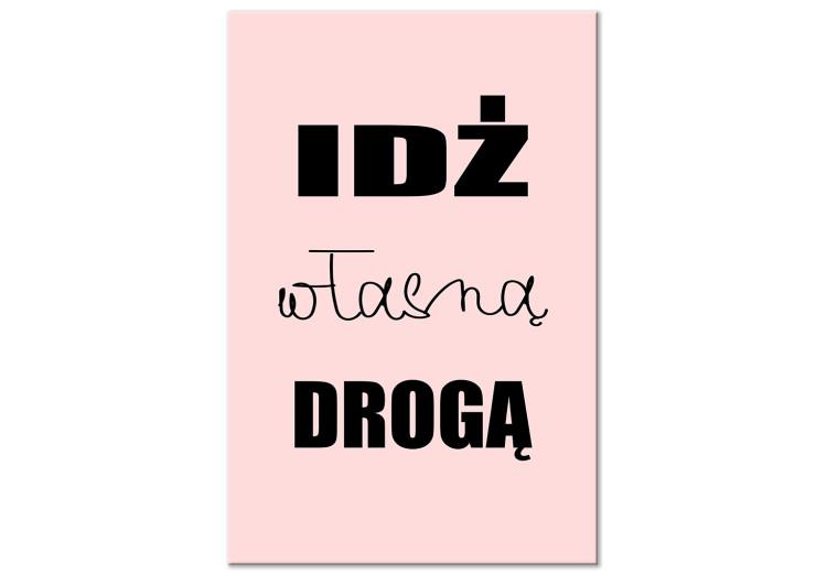 Canvas Print Important decisions - inscription in Polish on a pink background
