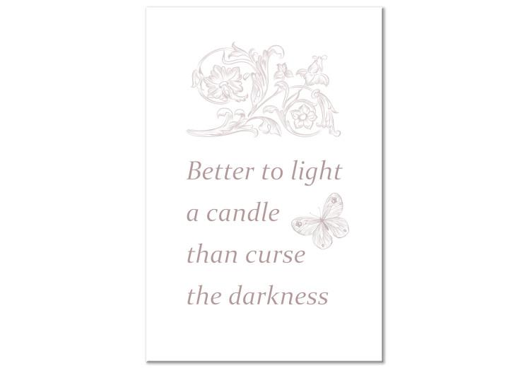 Canvas Print A light in the tunnel - motivational quote in English with ornaments