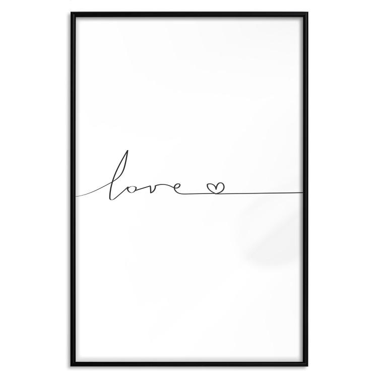 Poster Love Everywhere - black and white English text about love