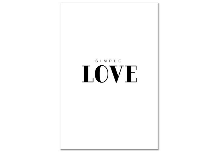 Canvas Print Just love - minimalist English inscription on a white background