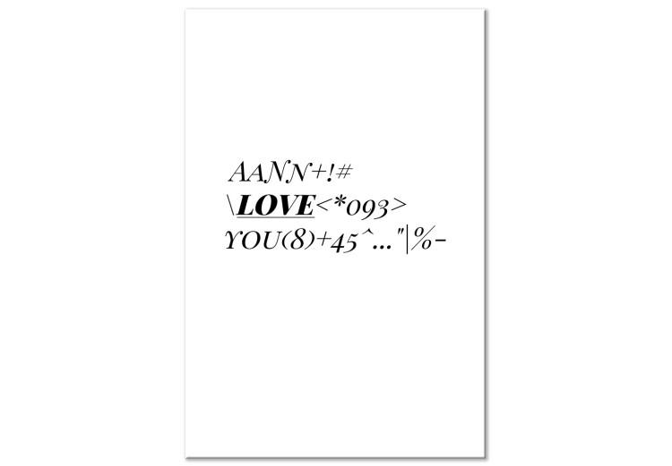 Canvas Print Mathematical code of love - minimalistic, black and white typography