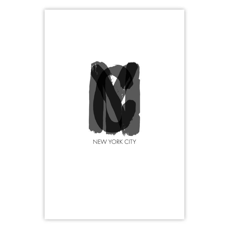 Poster New York City - black text displaying the abbreviation for the city name New York