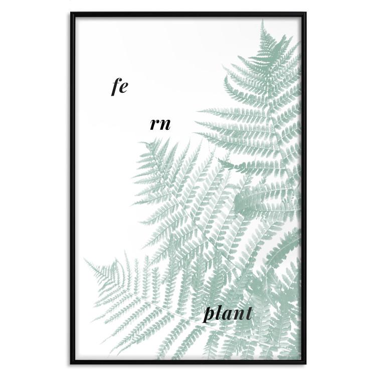 Poster Fern Plant - green leaf with English text on a white background