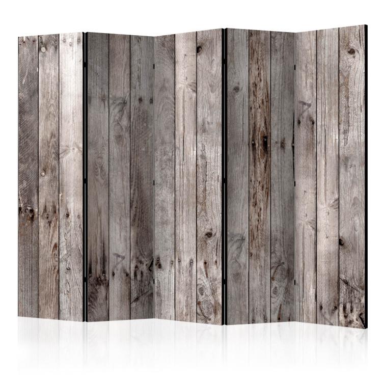Room Divider Century-old Wood II - small knots on the texture of gray wooden planks
