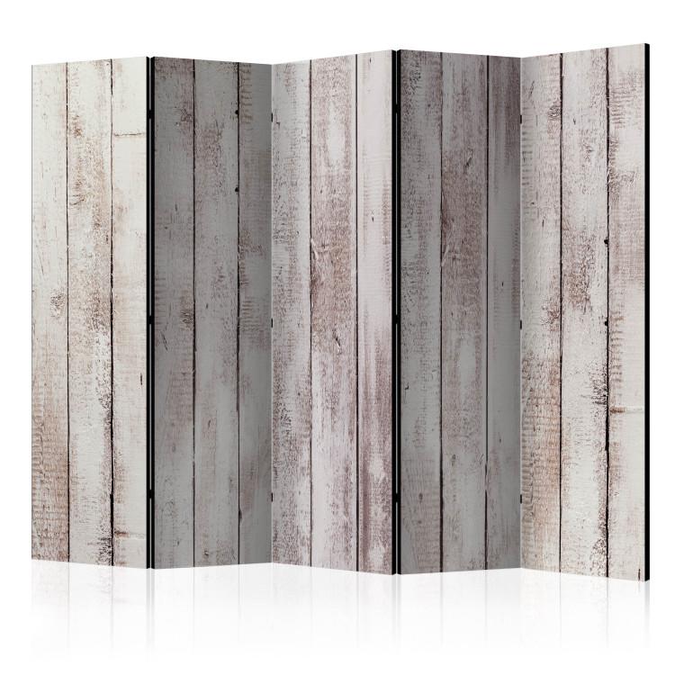 Room Divider Exquisite Wood II - worn texture of white wooden planks