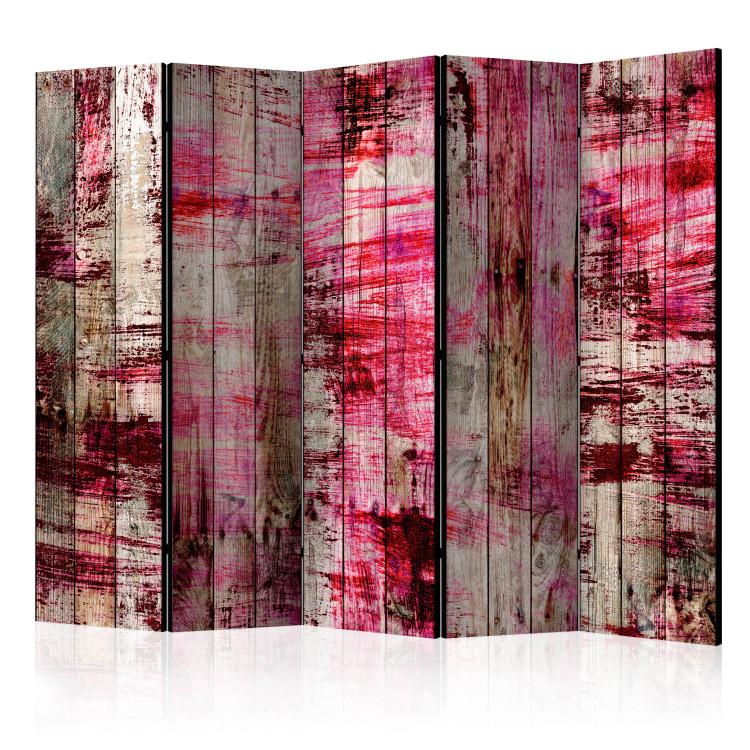 Room Divider Abstract Wood II - wooden boards with abstract painting