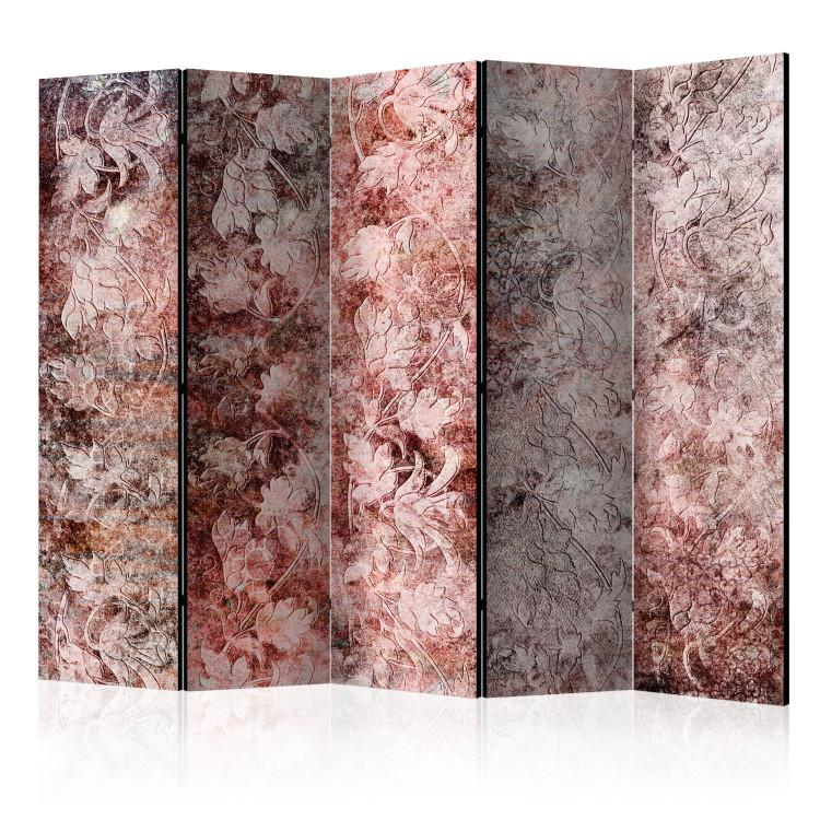 Room Divider Coral Bouquet II - red texture with flowers and ornaments