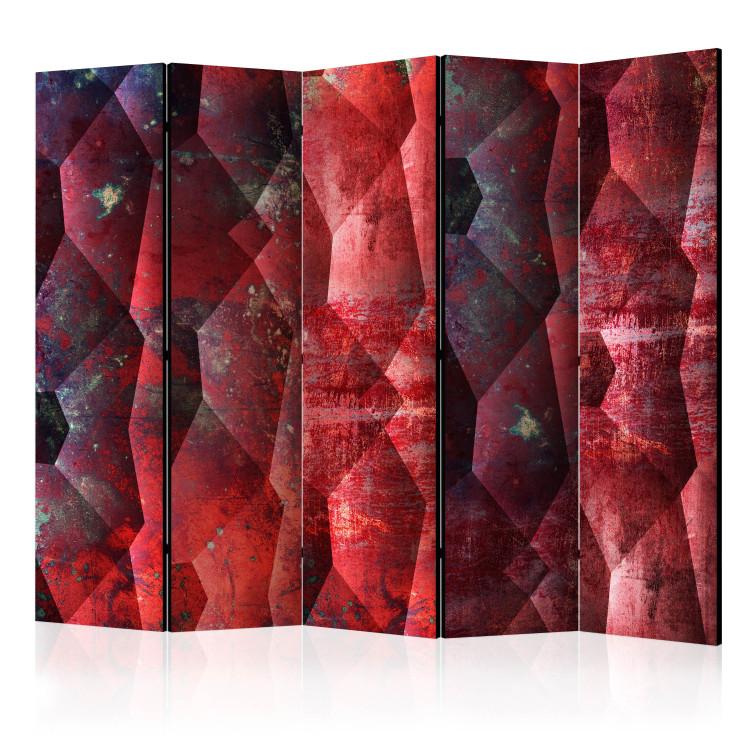Room Divider Purple Relief II - texture of red geometric abstraction