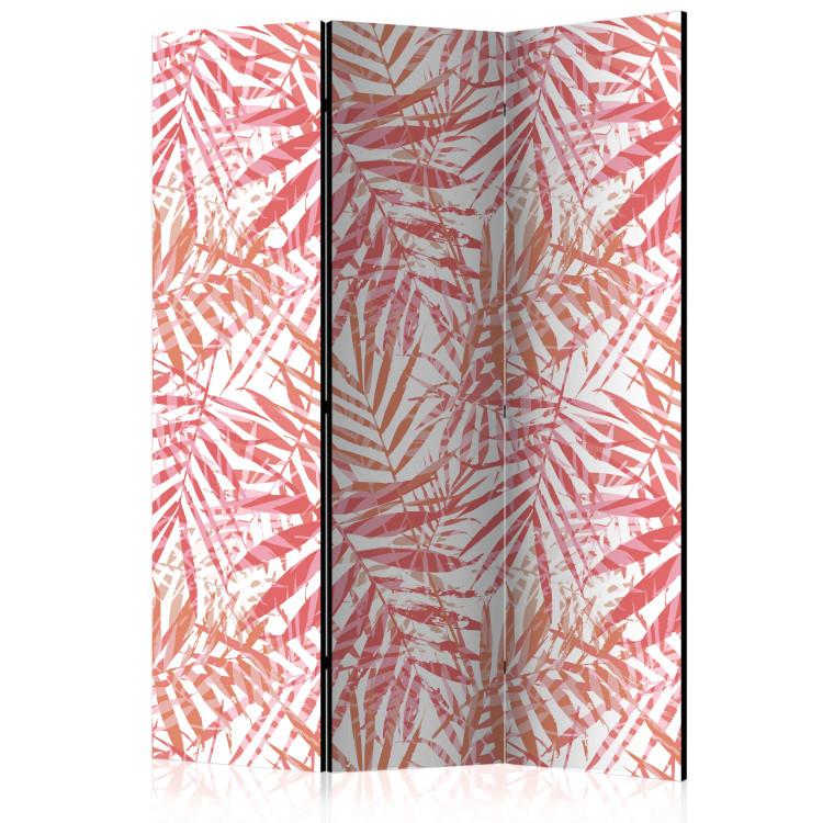 Room Divider Palm Red - light texture of red palm leaves on a white background