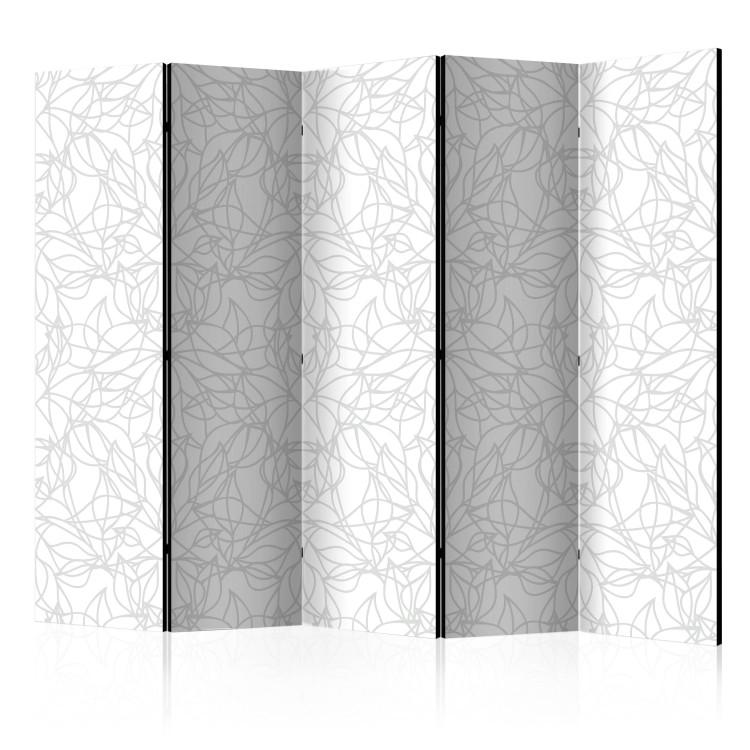 Room Divider Plant Tangle II - lines in geometric shapes on a white background