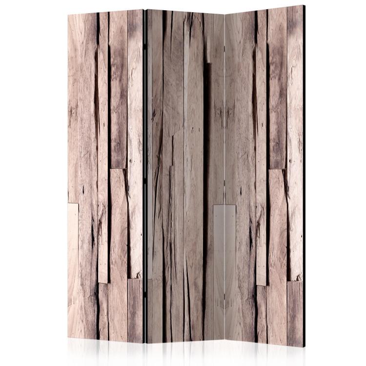 Room Divider Whisper of Spring - texture of unevenly shaped wooden planks